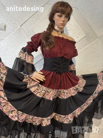 Рокля за ромски танци на ластици с корсет