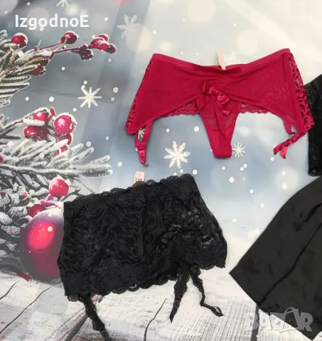 Victoria's secrets жартиери + сатенен халат H&M, снимка 5 - Бельо - 48407145