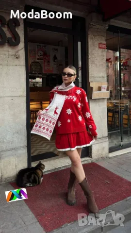Коледен дамски комплект, снимка 4 - Рокли - 48371904