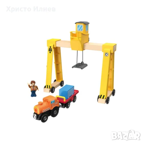 Дървено влакче Товарен кран за дървена железница дървени релси разширение