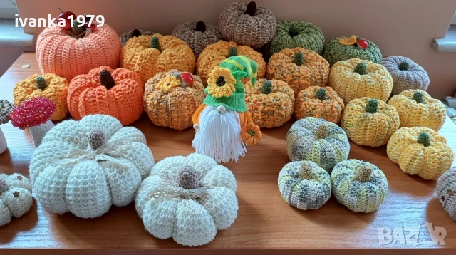 Декорация плетени тикви и гъбки