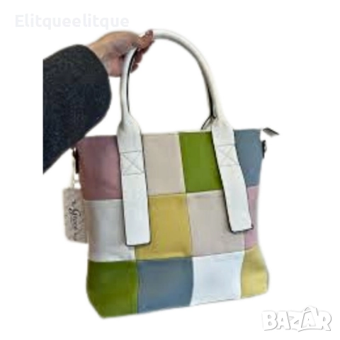 Шарена дамска чанта с разноцветна дръжка, снимка 8 - Чанти - 52242668