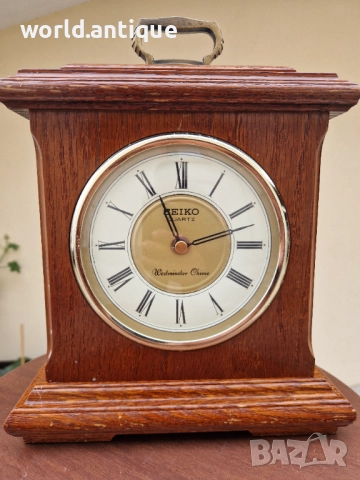 Рядък антикварен колекционерски японски настолен часовник Seiko, снимка 3 - Антикварни и старинни предмети - 52270087