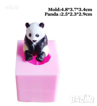 3D права малка Панда мече силиконов молд форма за фондан украса торта гипс шоколад, снимка 1 - Форми - 32366108