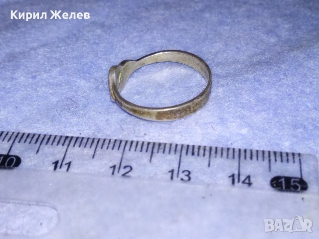 СТАР ЕМАЙЛИРАН СРЕБЪРЕН НЕЖЕН РЕТРО АРТ ПРЪСТЕН СРЕБРО 925 с ОКСИДАЦИЯ 36620, снимка 3 - Пръстени - 39976701