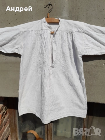 Старинна Мъжка кенарена риза #10, снимка 2 - Антикварни и старинни предмети - 52101318