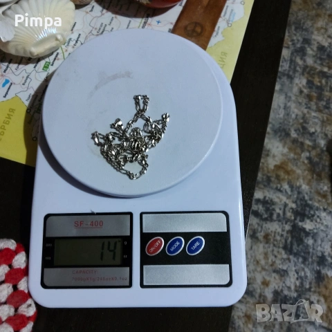 Сребърно синджирче с висулка , снимка 5 - Колиета, медальони, синджири - 53558465