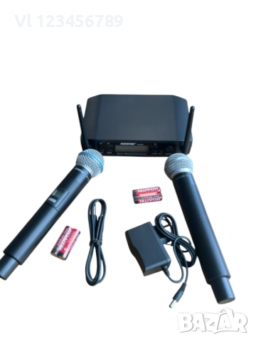 Комплект 2 броя безжични микрофони и UHF приемник с дисплей Shure GLXD4, снимка 3 - Микрофони - 53470985