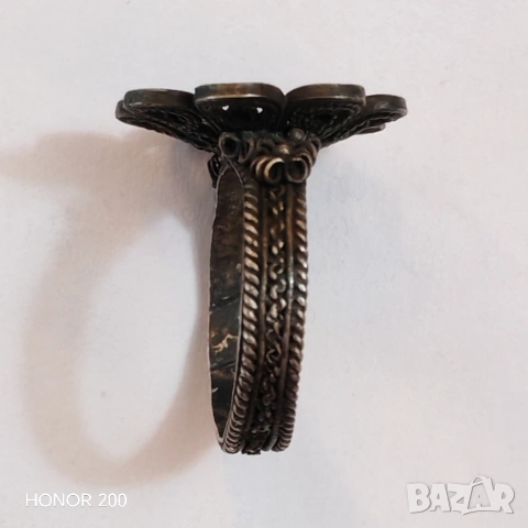 Винтидж сребърен пръстен филигран. , снимка 5 - Пръстени - 53582335