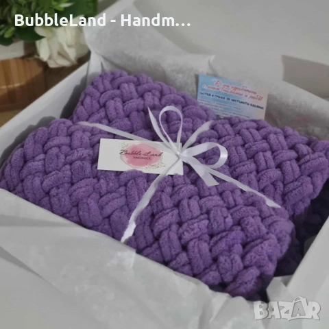 Ръчно плетено бебешко одеяло, снимка 4 - Спално бельо и завивки - 53597223