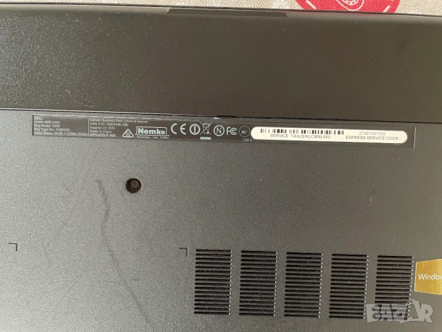 Лаптоп DELL + Оригинално зарядно за лаптоп DELL ( адаптер + захранващ кабел ), снимка 4 - Части за лаптопи - 52314853
