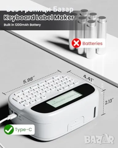 Нов Компактен Phomemo M950 Bluetooth принтер за етикети 12mm с клавиатура, снимка 6 - Принтери, копири, скенери - 47367881