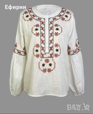 Блуза с бродерия, Дамска риза с бродерия, Бяла риза бродерия, снимка 2 - Блузи с дълъг ръкав и пуловери - 52242521