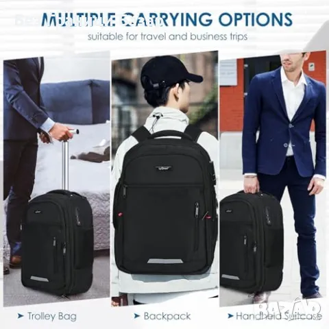 Нова Мултифункционална раница с колела за лаптоп 17 инча, водоустойчива, снимка 3 - Раници - 47992829