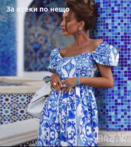 Дамска Дълга Ефирна Рокля С Паднали Ръкави - 2 Налични Цвята Код A597, снимка 6 - Рокли - 50371681