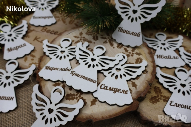 Персонализирано коледно ангелче за елха с име, снимка 2 - Декорация за дома - 52275927