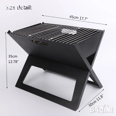 Сгъваемо барбекю за дървени въглища, снимка 2 - Барбекюта - 53191835