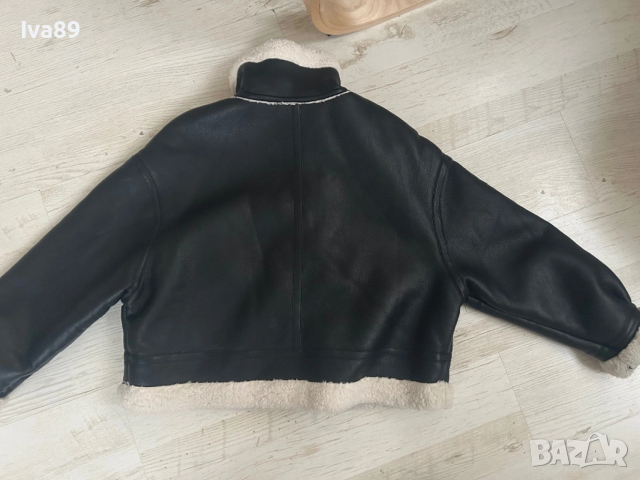 Дамско кожено яке с вълна, снимка 3 - Якета - 53048686