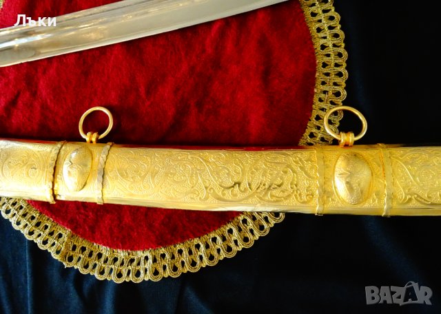 Персийска сабя с кания 2 кг.,дебела позлата,орнаменти. , снимка 6 - Антикварни и старинни предмети - 39913008