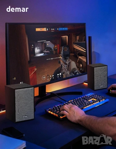 USB 2.1 компютърни високоговорители със субуфер, C5213, 10W + 3W×2, захранване от USB, снимка 5 - Други - 53604552