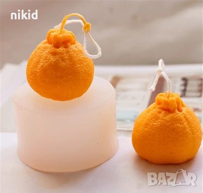 3D Мандарина Портокал силиконов молд форма калъп фондан шоколад гипс свещ, снимка 2 - Форми - 38030621