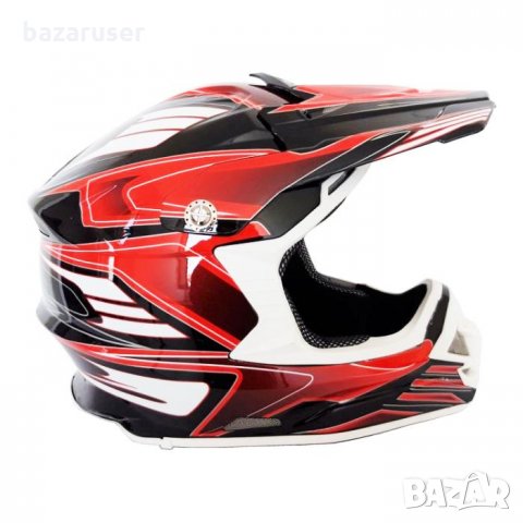 Каска за Мотор тип Крос Червена/181597-819-5-2 с DOT Сертификат, снимка 2 - Аксесоари и консумативи - 32412837
