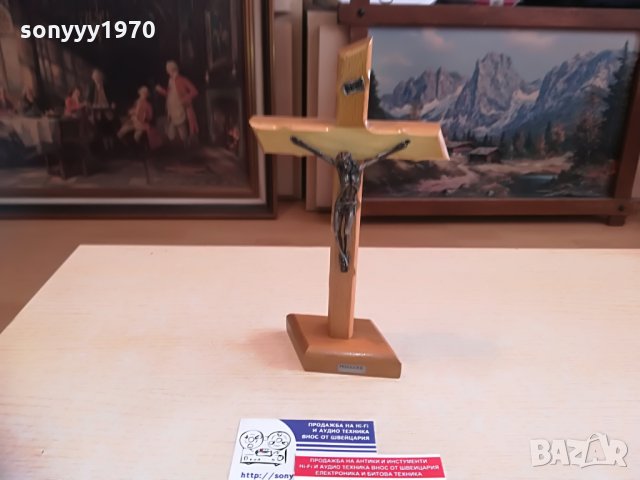 ДЪРВЕН КРЪСТ С ХРИСТОС-МЕД/МЕСИНГ, снимка 5 - Колекции - 28344334