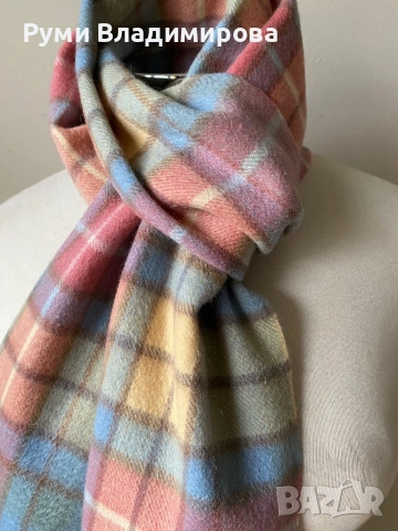 Мъжки, кариран шал от 100 % кашмир, Маrchbrae, снимка 5 - Шалове - 53508384