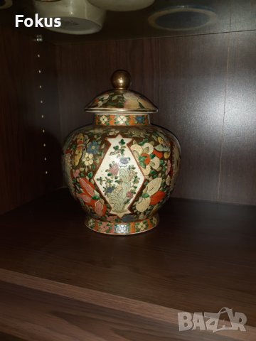 Satsuma Сатцума стара голяма ваза буркан порцелан печат, снимка 6 - Антикварни и старинни предмети - 43170808