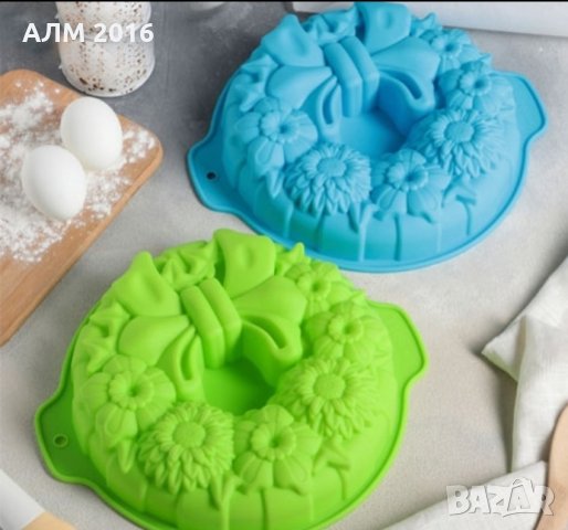 Силиконова форма за печене Празничен венец, снимка 2 - Форми - 33554086