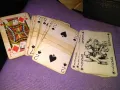 Калъф кожен за 2 чифта карти и те в него винтидж, снимка 3