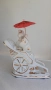 Корейска , vintage, порцеланова фигурка на дама с чадър в рикша. , снимка 8
