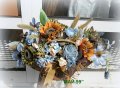 Ратанова кошница с  цветя, снимка 1 - Подаръци за юбилей - 32782897