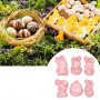 6 бр Великденски заек пиле пластмасови разглобяеми резци форми фондан тесто бисквитки резец, снимка 4