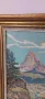 Гоблен планински пейзаж със стъкло и красива дървена рамка.Отлично състояние, снимка 5