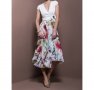 Дълга лятна рокля в цвят екрю на цветя марка Risca , снимка 1 - Рокли - 32561004