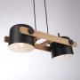Лампа в индустриален стил-дърво и метал, снимка 1 - Лампи за таван - 38459226