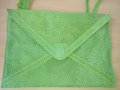 Зелена чанта клъч естествена кожа , снимка 6