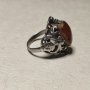 Стар сребърен пръстен с кехлибар (194), снимка 5