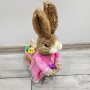 4400 Декоративен великденски заек с каручка и малко зайче, 30 см, снимка 8