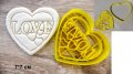 Сърце Love с малки сърца пластмасов резец форма фондан тесто бисквитки, снимка 1 - Форми - 27636643