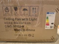 Вентилатор за таван с осветление с 3 перки бял, снимка 6