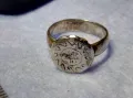 СТАРИНЕН РЪЧНО ОРНАМЕНТИРАН СРЕБЪРЕН ПРЪСТЕН СРЕБРО ВИСОКА ПРОБА РЪЧНА КУЮМДЖИЙСКА ИЗРАБОТКА 25250, снимка 11