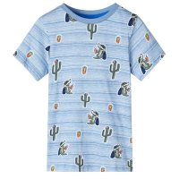 Детска тениска, син микс, 140（SKU:12478, снимка 1 - Детски тениски и потници - 44859423