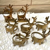 Красиви пръстени за салфетки с еленчета от месинг, 7 бр, от Англия, снимка 9 - Антикварни и старинни предмети - 43288798