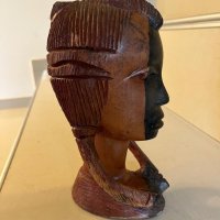 Бюст абанос Африканска глава, снимка 3 - Антикварни и старинни предмети - 43239274