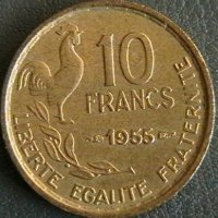10 франка 1955, Франция, снимка 1 - Нумизматика и бонистика - 28433202