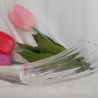 Художествена стъклена ваза Рог на изобилието., снимка 2 - Вази - 38465809