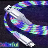 Кабел за бързо зареждане с LED осветление iPhone/Type-C/Micro Usb, снимка 5 - USB кабели - 40491462