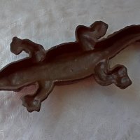 желязо, Крокодил алигатор 26 см -   фигура метал антика, снимка 4 - Декорация за дома - 37415061